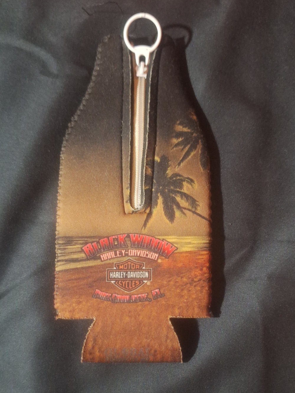 Harley-Davidson Bert's Black Widow Port Charlotte Florida Can Koozie